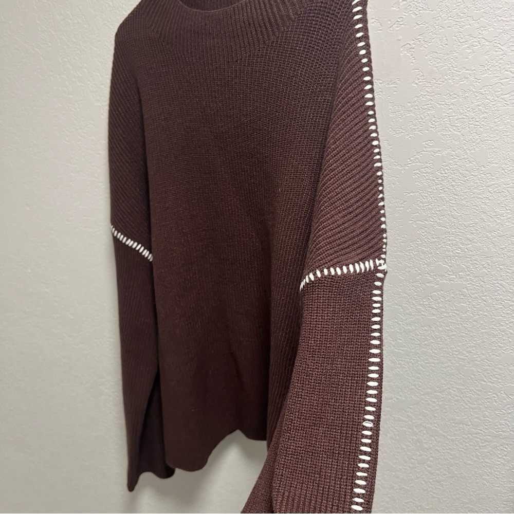PrettyGarden Women's Chunky Mock Neck Knit Sweater Oversized - Picture 3 of 5
